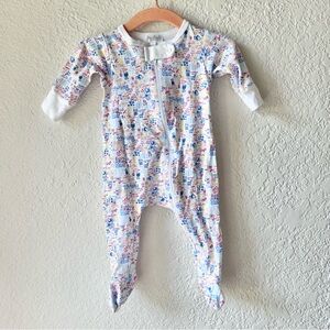 Joy Street Colorful Dog Print Zip Baby Onesie Sz 0-3M